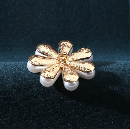 23-32mm Floral Pearl Button Metal Base Handle for Children's Clothes 6pcs