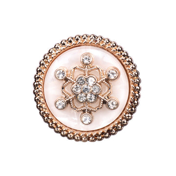 Goldfarbener Zierknopf mit rundem Strass-Ornament, 18/20/23/25mm, 10er
