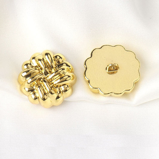 15/20mm Golden Round Laced Solid Buttons with Shanks for Coats, Jackets and Hats 10pcs