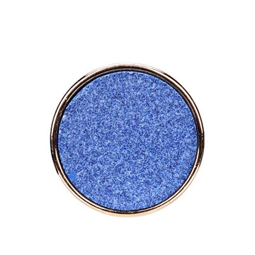 Blue round recycled resin button with metal base, 15–25 mm diameter