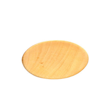 15mm oval natural wood button with shank, light tan finish (30 pcs total)