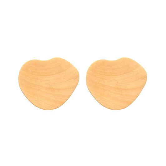 15mm Heart Shaped Natural Wooden Buttons with Shanks for Children's Coat 30pcs
