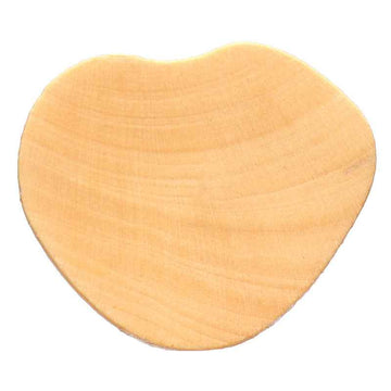 15mm heart-shaped natural wooden button, smooth light wood grain with shank