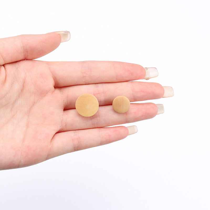 Holzknöpfe, rund, Naturton; 2 Größen: 11,5 mm und 15 mm