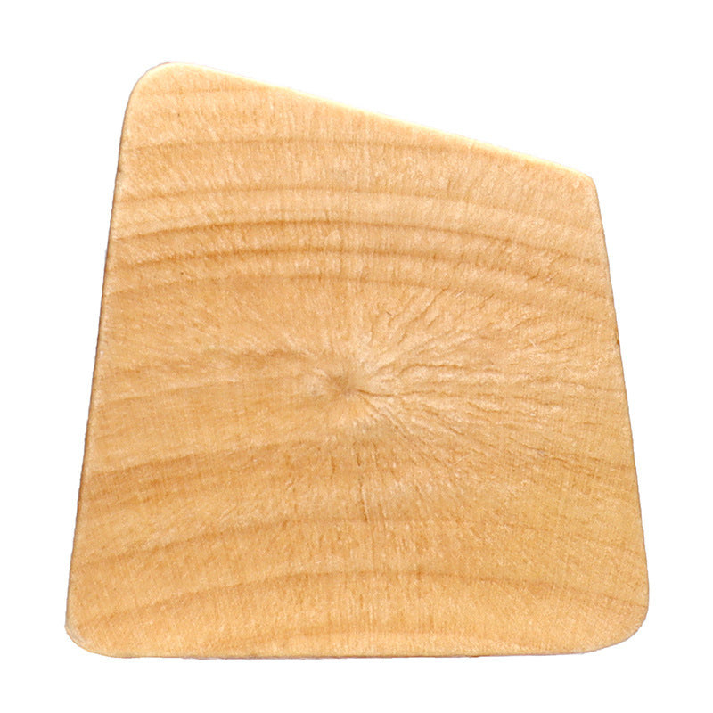 Light wood trapezoidal high-foot coat buttons, 15mm