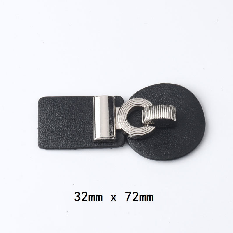 72mm schwarze Lederschnalle mit Metallbügel und gerolltem Verschluss, 32mm