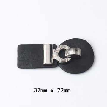 72mm schwarze Lederschnalle mit Metallbügel und gerolltem Verschluss, 32mm