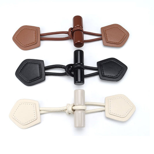 200mm Beige Brown Black Leather Buckles with Resin Cylinder 6pcs