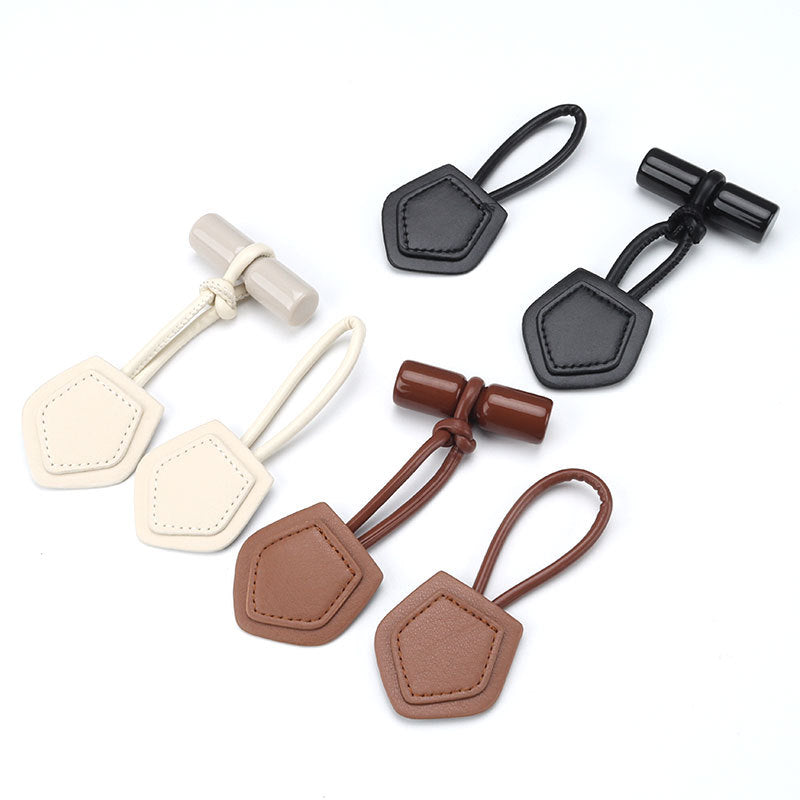 200mm Leder Schnappverschlüsse mit Resin-Zylinder, Set mit beige, braun und schwarz
