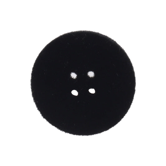 15-25mm White Black Blue Flat Four-Eye Flocked Velvet Buttons 20 Pack