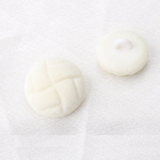 18/21mm Flocked Tortoise Pattern High-Stem Buttons 6pcs White