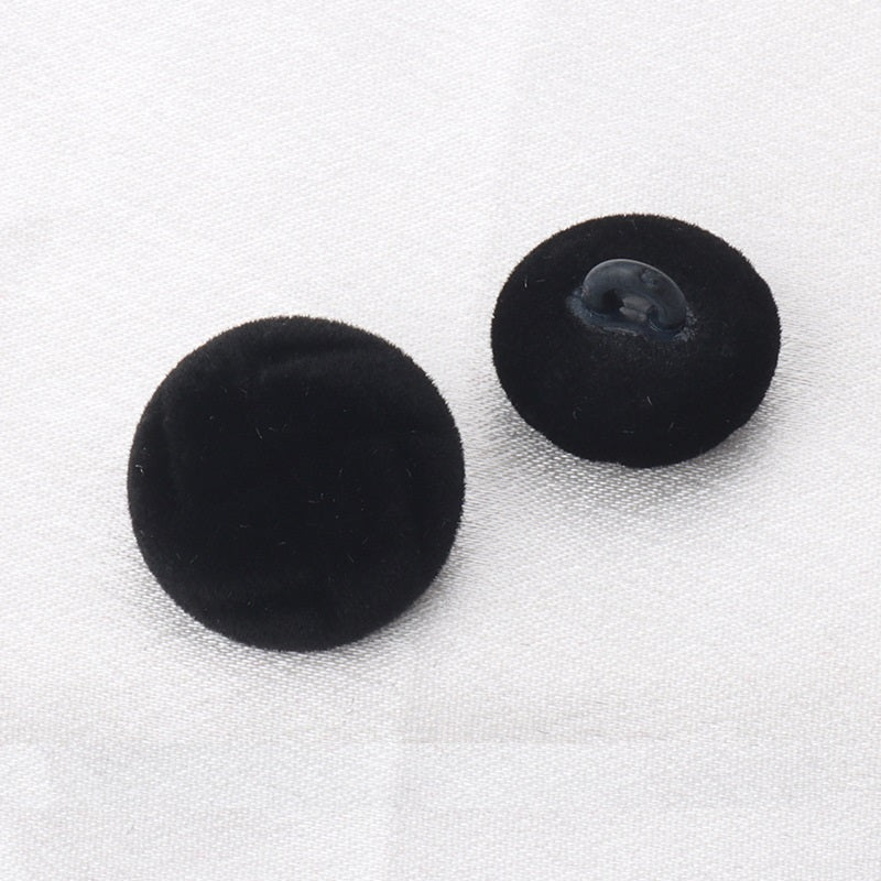 18/21-mm Flockknöpfe Tortoise, Schwarz; Vorder- und Rückseite, 6er Set