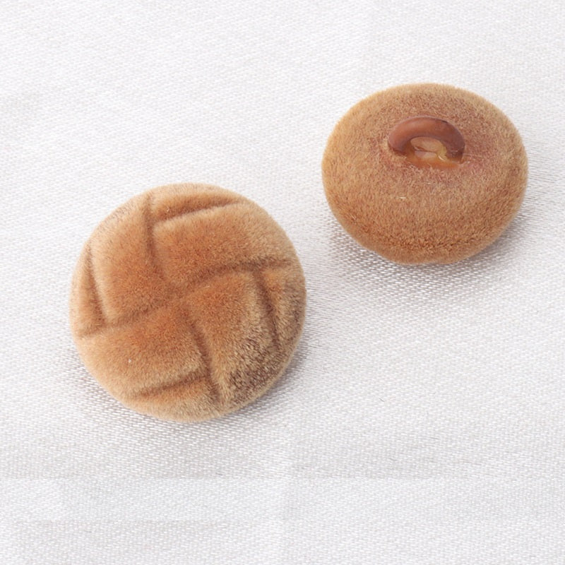 18/21-mm Flockknöpfe Tortoise, Karamellbraun; Vorder- und Rückseite, 6er Set