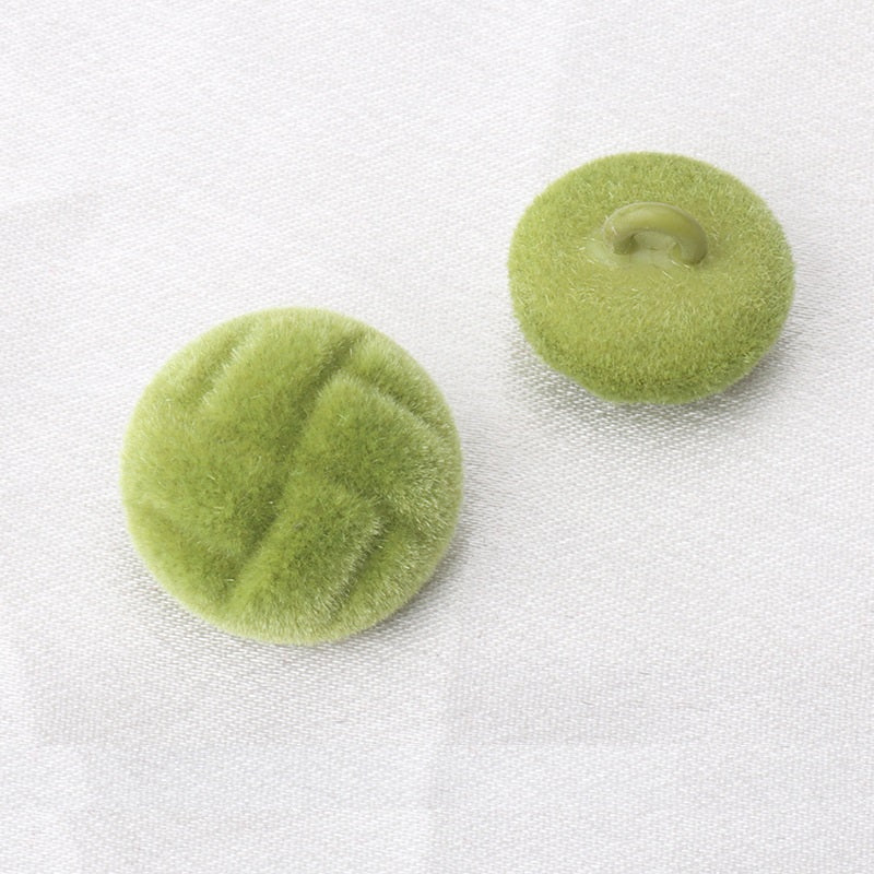 18/21-mm Flockknöpfe Tortoise, Hellgrün; Vorder- und Rückseite, 6er Set