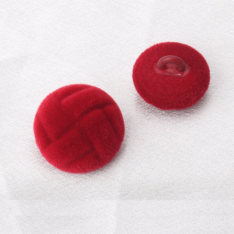 18/21-mm Flockknöpfe Tortoise, Rot; Vorder- und Rückseite, 6er Set