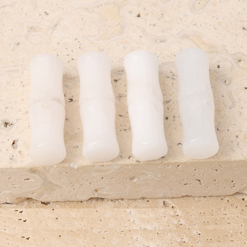 Weiße Froschknöpfe aus natürlichem Jade-Bambus, 4 Stück, 25 mm