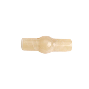 25mm natural jade cylindrical buttons, white, 4pcs