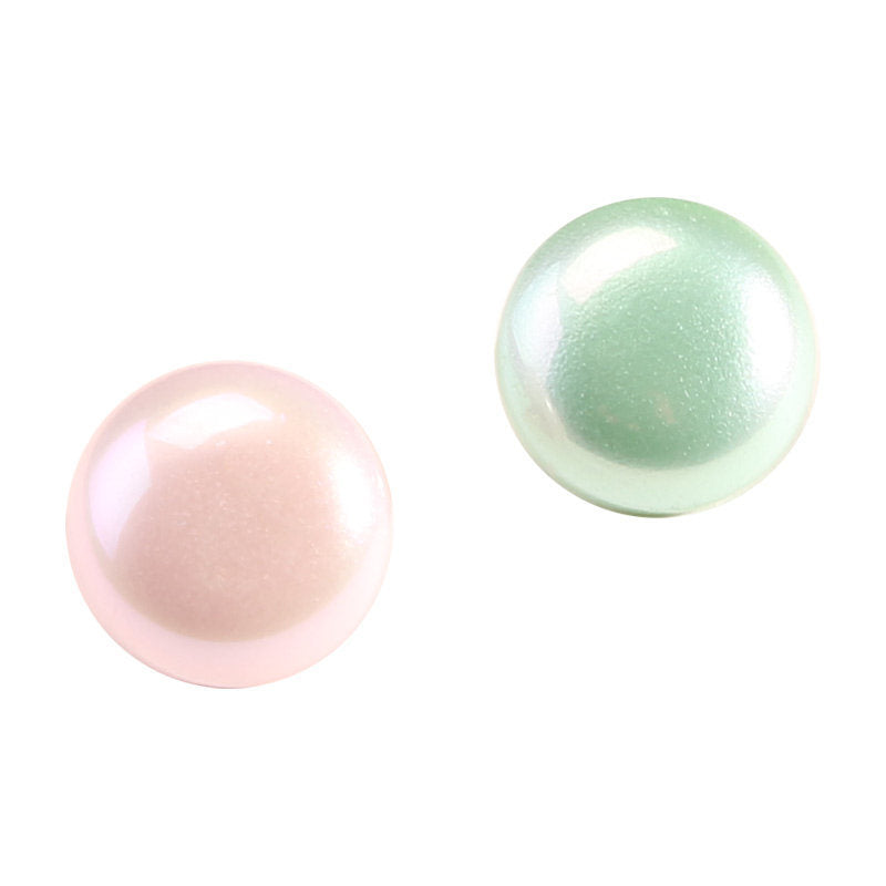 12mm round pastel plastic shirt buttons with metal shanks: pink and mint