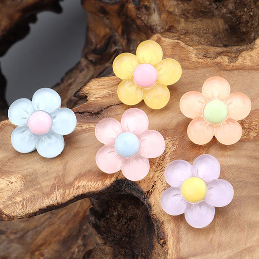 Colorful Plastic Flower Decorative Buttons for Kids' Clothes 25 Pack
