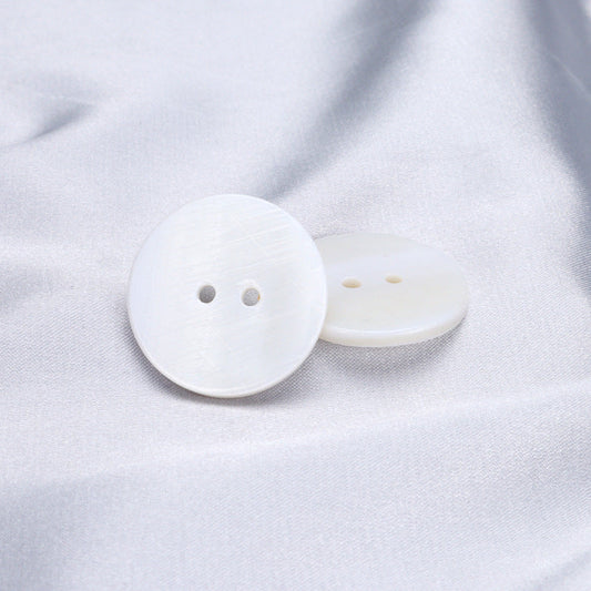 9-25mm Round Two-Hole White Pearl Shell Buttons for Shirts Suits 90 Pack