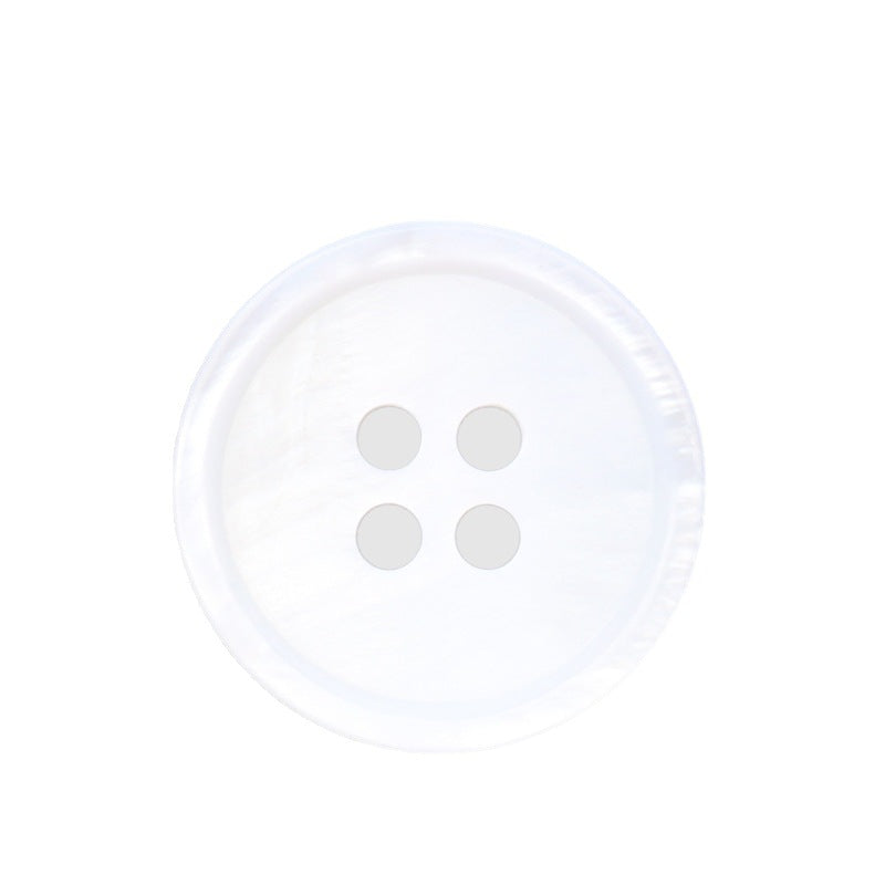 White round shell button, 4-hole, 9–25mm
