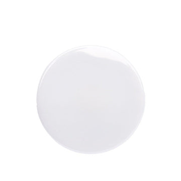 Ceramic flat buttons with shank, white, 15–25 mm