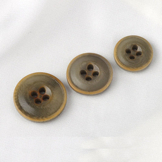 15-20mm Round 4 Hole Military Green Natural Palm Nut Buttons for Casual Trousers 20pcs