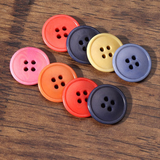 20mm Round 4 Hole Light Pink Blue Beige Natural Corozo Tagua Nut Buttons 20PCS