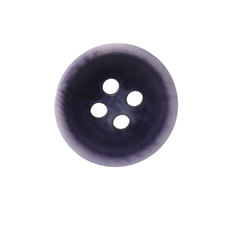 Purple round 4-hole corozo button, distressed finish for sweater knit sewing