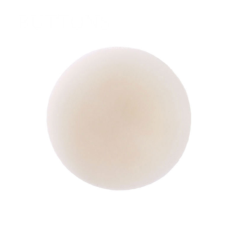 Round flat corozo button with concealed hole, light ivory