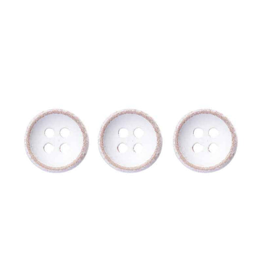 11.5mm Round 4-Hole White-Painted Wood Buttons for Children's Shirts Cardigans 40PCS
