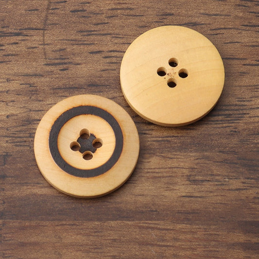 11-25mm Round 4 Hole Laser-Burned Poplar Wood Buttons for Suits, Sweaters and Shirts