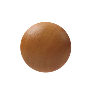 Brown painted round wood button with shank