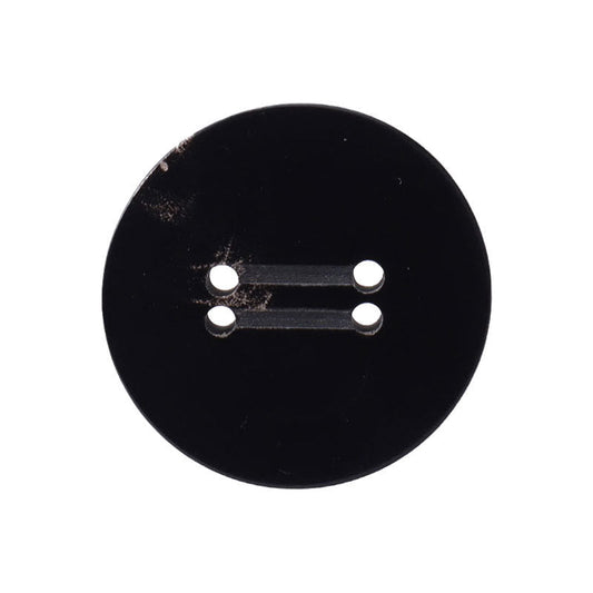 15-25mm Double Groove Black Round 4 Hole Genuine Horn Buttons 12pcs