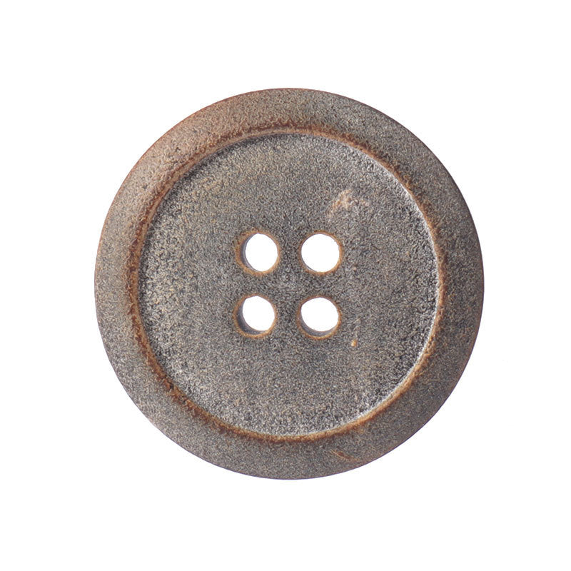 23mm runde 4-Loch Hornknöpfe, matte Oberfläche, grau-braun