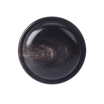 23mm black round horn buttons with concealed hole, convex face