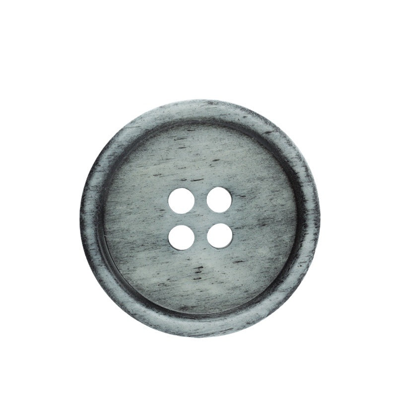Vintage gray 4-hole sweater button, 11.5–23mm natural bone look