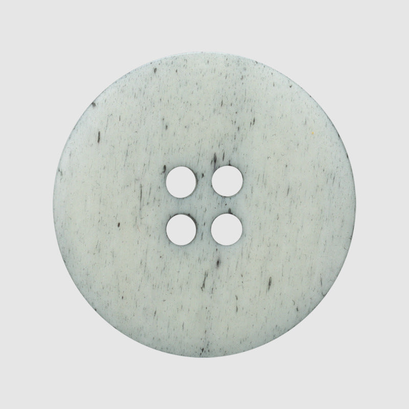 Round light gray 4-hole button face, vintage natural bone style