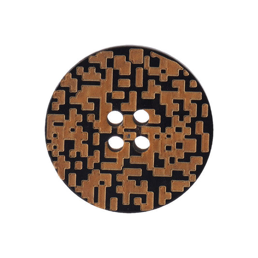 15 - 25mm Round 4-Hole Genuine Horn Buttons with Laser Treated Yellowing 10pcs