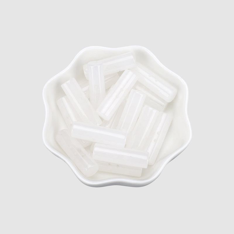 Bowl of 25mm white cylindrical two-hole buttons (4 pcs)