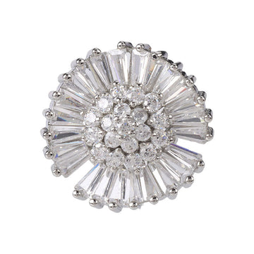 19mm decorative rhinestone button, silver-tone crystal rays with round center