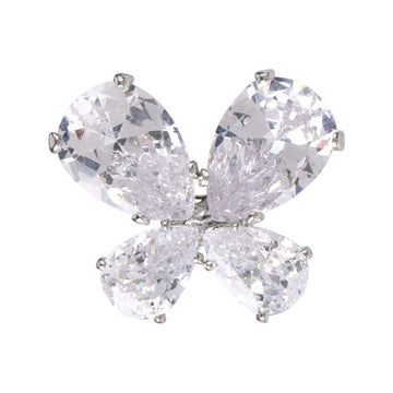 18mm zircon butterfly decorative metal button, silver-toned rhinestones (1)