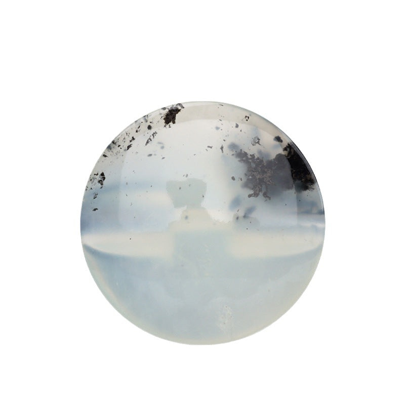 15/20mm Jade-Optik Hidden-Eye Knopf, rund, transparent mit dunklen Sprenkeln