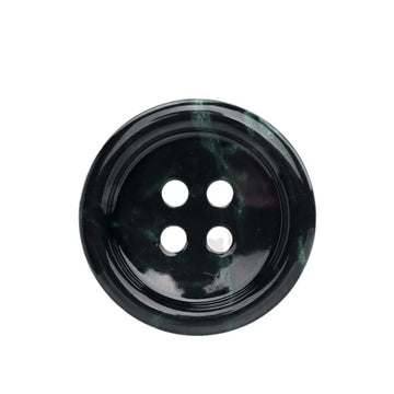 18/25mm round dark green jade four-hole button, glossy finish