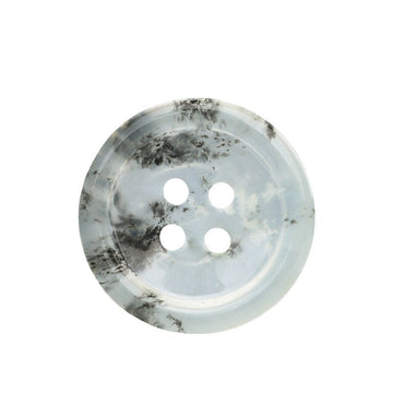 Natural jade-style four-hole button, 18/25mm, light blue with dark speckled pattern