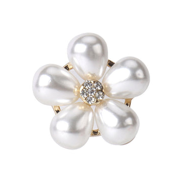 0.9 inch pearl flower rhinestone button, gold-tone metal base and shank