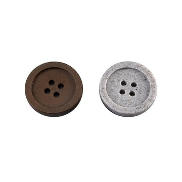 Runde 4-Loch-Knöpfe (15–25 mm), braun, flache Vorderseite mit 4 Löchern