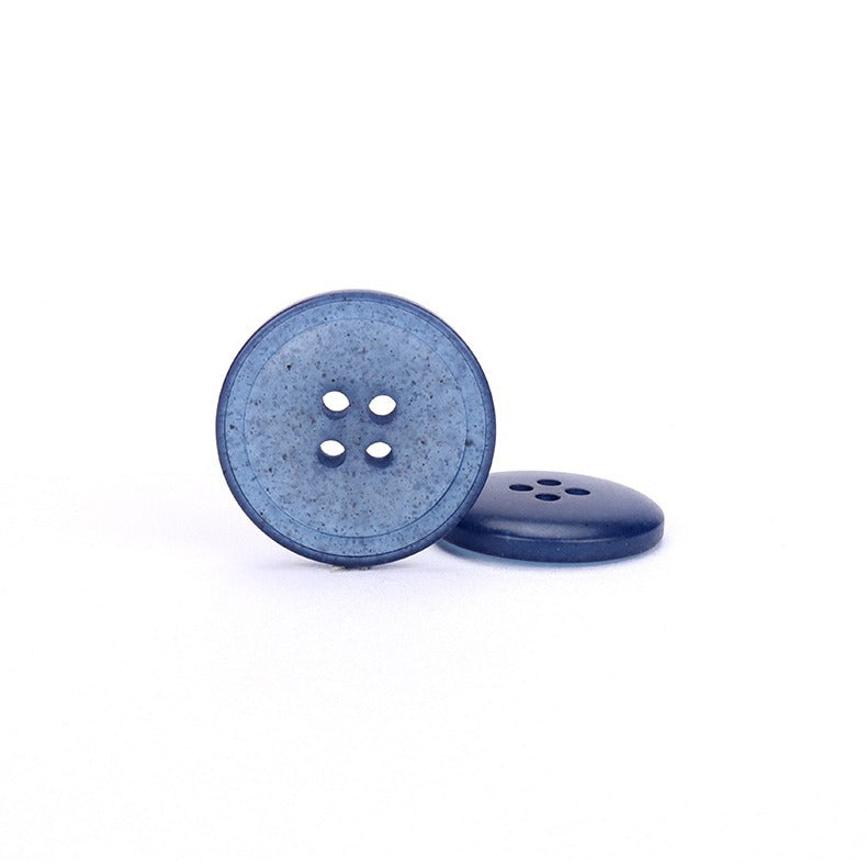 Blau perlmuttartige, runde transparente Resin-Knöpfe, 4-Loch-Design