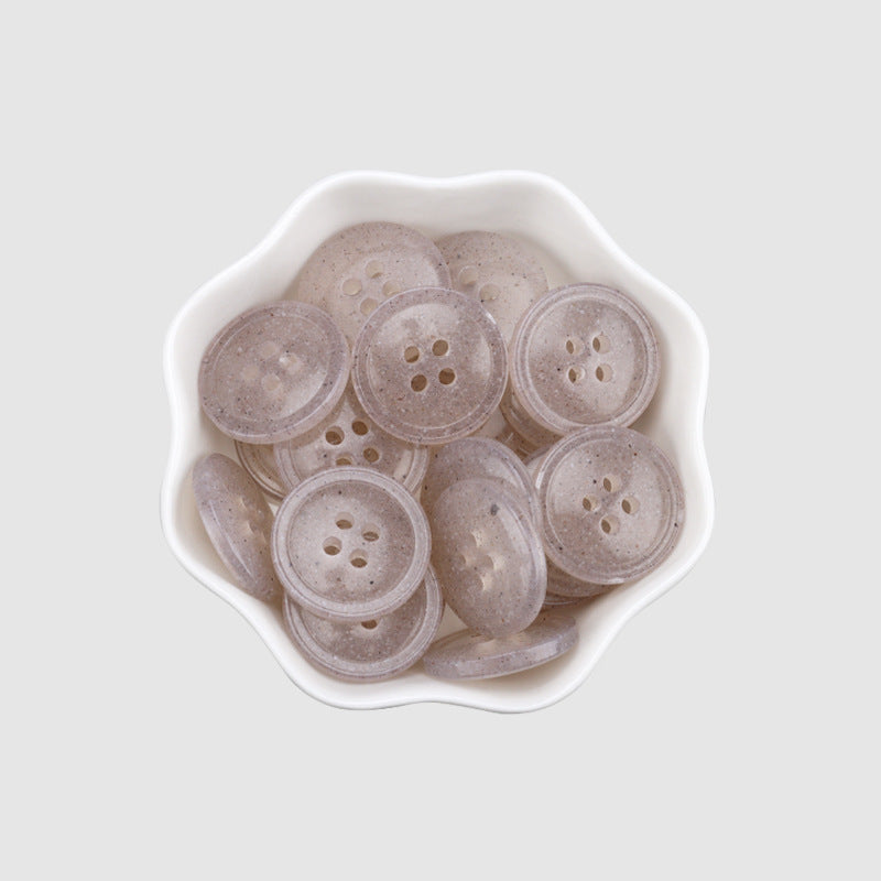 Beige biegefarbene runde durchscheinende Resin-Knöpfe mit 4 Löchern