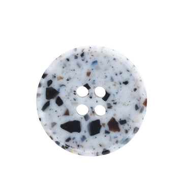 15–25 mm round marble-texture recycled resin buttons, 4-hole, 30-pack